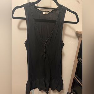 Black tank, ruffle trim size medium
